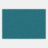 Feuille De Papier Cadeau Flocons de neige de script joyeux Fête de Teal (Devant 3)