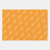 Feuille De Papier Cadeau Flocons de neige de script joyeux Orange Vacances (Devant 2)