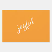 Feuille De Papier Cadeau Flocons de neige de script joyeux Orange Vacances (Devant)