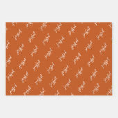 Feuille De Papier Cadeau Flocons de neige de script joyeux Orange Vacances  (Devant 2)
