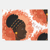 Feuille De Papier Cadeau Floral Black & Blessed (Devant 3)