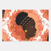 Feuille De Papier Cadeau Floral Black & Blessed (Devant 2)