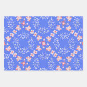 Feuille De Papier Cadeau Floral bleu pastel (Devant 2)