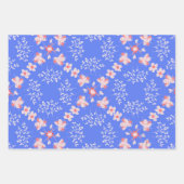 Feuille De Papier Cadeau Floral bleu pastel (Devant 3)