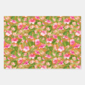 Feuille De Papier Cadeau Floral brillant (Devant)