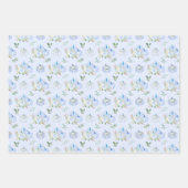 Feuille De Papier Cadeau Floral Citrouille bleu (Devant 2)