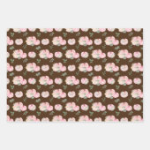 Feuille De Papier Cadeau Floral Citrouille rose (Devant 3)