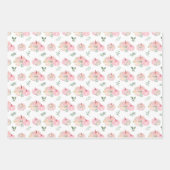 Feuille De Papier Cadeau Floral Citrouille rose (Devant)