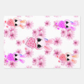 Feuille De Papier Cadeau Floral cute pink rabbit easter (Devant)