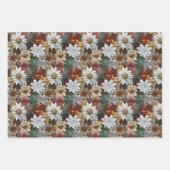 Feuille De Papier Cadeau Floral de perle rouge (Devant 3)