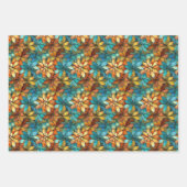 Feuille De Papier Cadeau Floral de perle rouge (Devant 2)