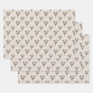 Feuille De Papier Cadeau Floral Des Ones Sauvages