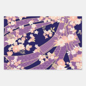 Feuille De Papier Cadeau Floral Kimono Motif Violet (Devant)