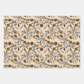 Feuille De Papier Cadeau Floral Mariage bleu et or (Devant 3)