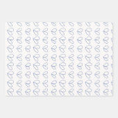 Feuille De Papier Cadeau Floral medley outline in blue (Devant 2)