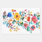 Feuille De Papier Cadeau Floral mexicain (Devant)