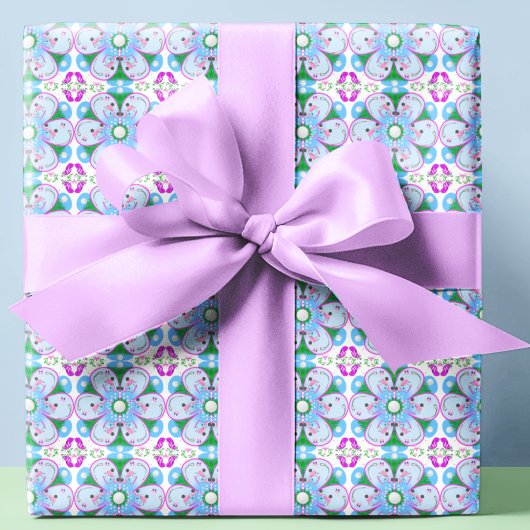 Feuille De Papier Cadeau Floral Pink Motif de golf