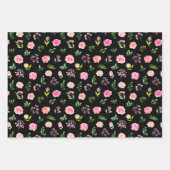 Feuille De Papier Cadeau Floral Pink Roses with Foliage (Devant 3)