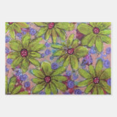 Feuille De Papier Cadeau Floral pourpre et vert (Devant 2)