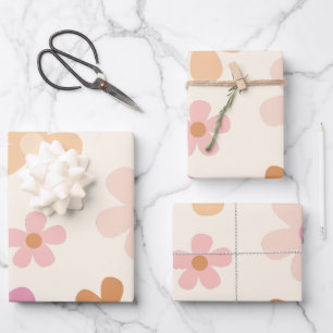 Feuille De Papier Cadeau Floral rétro super