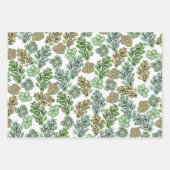 Feuille De Papier Cadeau Floral Valencia Vert Beige (Devant 3)