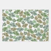 Feuille De Papier Cadeau Floral Valencia Vert Beige (Devant 2)