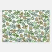 Feuille De Papier Cadeau Floral Valencia Vert Beige (Devant)
