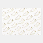 Feuille De Papier Cadeau Floral Violins Gold Music Notes Noël (Devant 2)