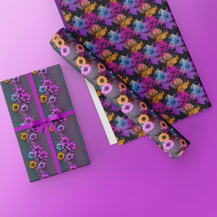 Feuille De Papier Cadeau Floral Wrapping Paper - Beautiful Abstract Flowers