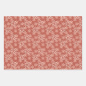 Feuille De Papier Cadeau Florales abstraites rose et jaune (Devant 3)