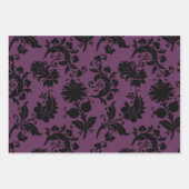 Feuille De Papier Cadeau Flore Abstraite sur le pourpre (Devant)