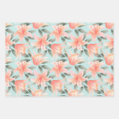 Feuille De Papier Cadeau Flore aquarelle (Devant 3)