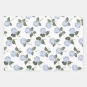 Feuille De Papier Cadeau Flore bleu Hydrangea (Devant)