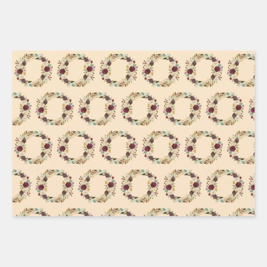 Feuille De Papier Cadeau Flore de Noël Pastel (Devant 2)