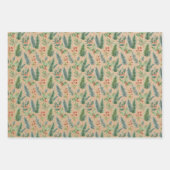 Feuille De Papier Cadeau Flore de Noël Rustique Kraft (Devant 3)