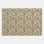 Feuille De Papier Cadeau Flore de Noël Rustique Kraft (Devant 2)