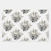 Feuille De Papier Cadeau Flore de Noël Silver & Gold (Devant 2)