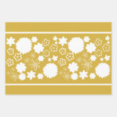 Feuille De Papier Cadeau Flore d'or (Devant)