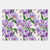 Feuille De Papier Cadeau Flore d'orchidée chic violet (Devant 3)