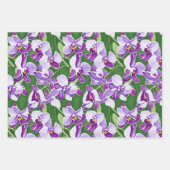 Feuille De Papier Cadeau Flore d'orchidée chic violet (Devant 2)