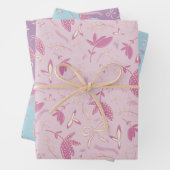 Feuille De Papier Cadeau Flore et vaches pastel délicieuses (En situation)