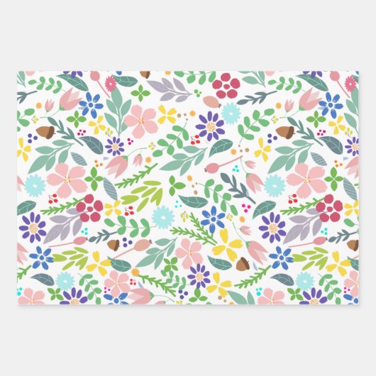 Feuille De Papier Cadeau Flore moderne (Devant 2)