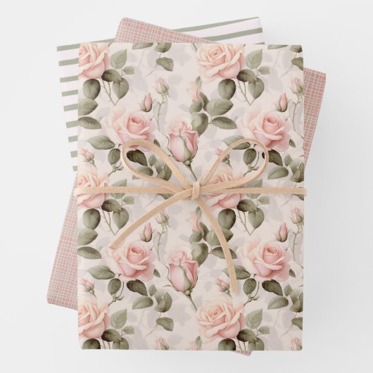Feuille De Papier Cadeau Flore souple chic (En situation)