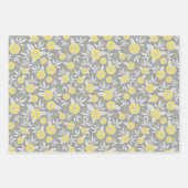 Feuille De Papier Cadeau Flore tendance gris et jaune (Devant 2)