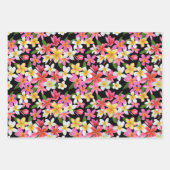 Feuille De Papier Cadeau Flore tropicale sur noir (Devant 2)