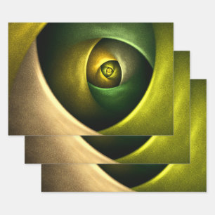 Feuille De Papier Cadeau Flore verte Florale moderne Art Abstrait Motif #23