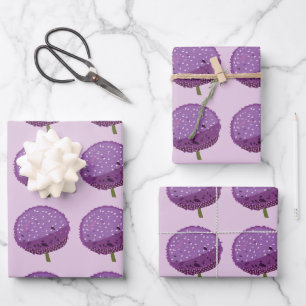 Feuille De Papier Cadeau Flore violette Allium