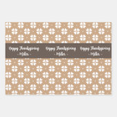 Feuille De Papier Cadeau Flores Brown géométriques Nom personnalisé (Devant 2)