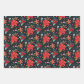 Feuille De Papier Cadeau Flores de Noël (Devant)