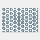 Feuille De Papier Cadeau Flower Shape Plaid Blue Gray (Devant)